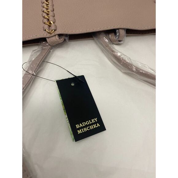 NWT Badgley Mischka Women's Large Decorative Chain Tote Taupe - Picture 10 of 11